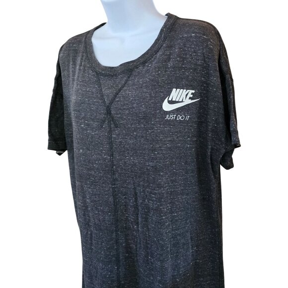 Nike Heather Black Just Do It Logo T-Shirt Mens XL Relaxed Fit - Picture 3 of 5